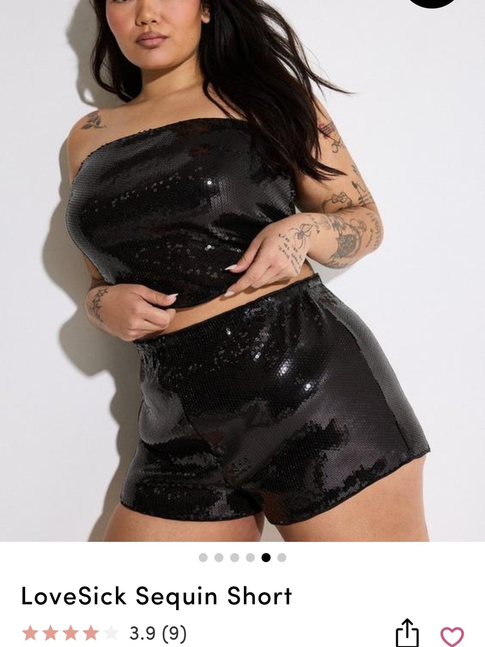 LoveSick Black Sequin Bandeau Top